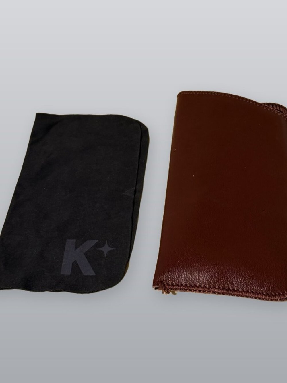 Burgundy Faux Leather Eyeglass Sleeve Case + K+ Microfiber Cloth